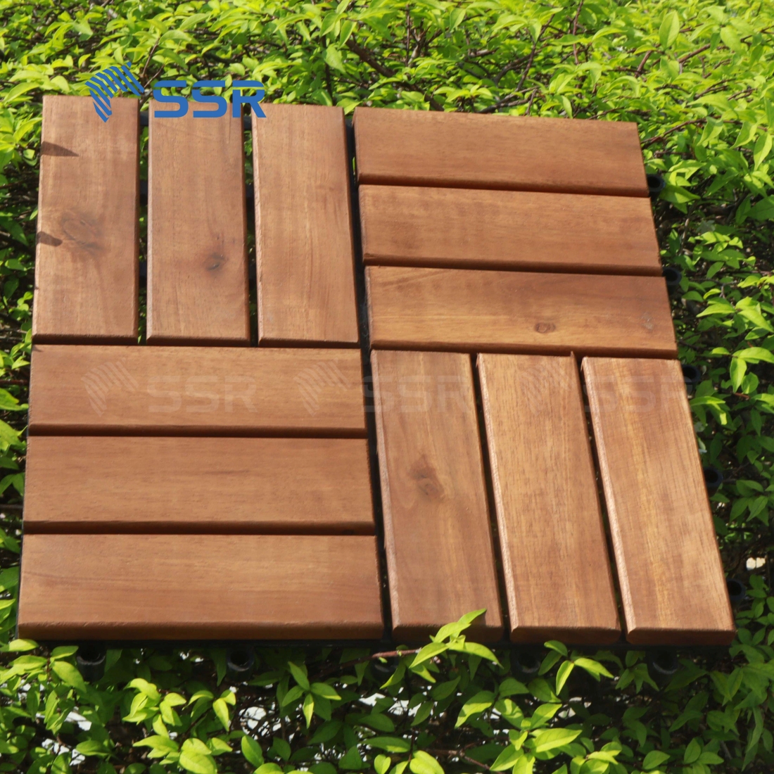 Acacia Wood Interlocking Deck Tiles, FSC Vietnam Origin - SSR Vietnam