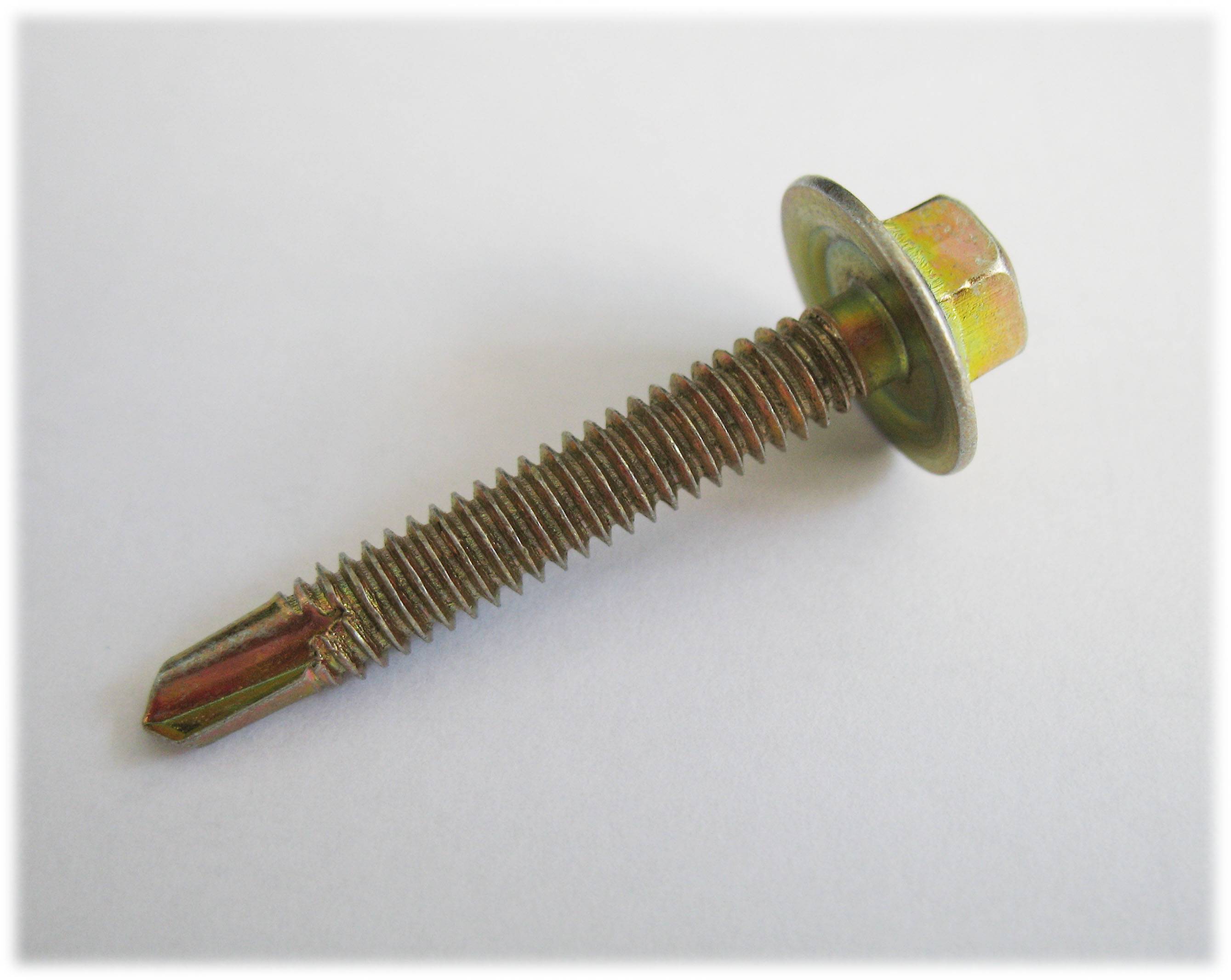 Hex Flange Head Self Drilling Screw,Yellow Zinc Plated - Fasto ...