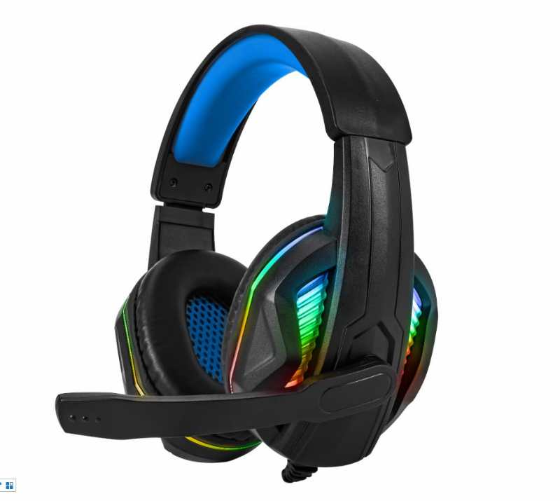 Wired Black And Blue Gaming Headset With Microphone Super Comfortable ...