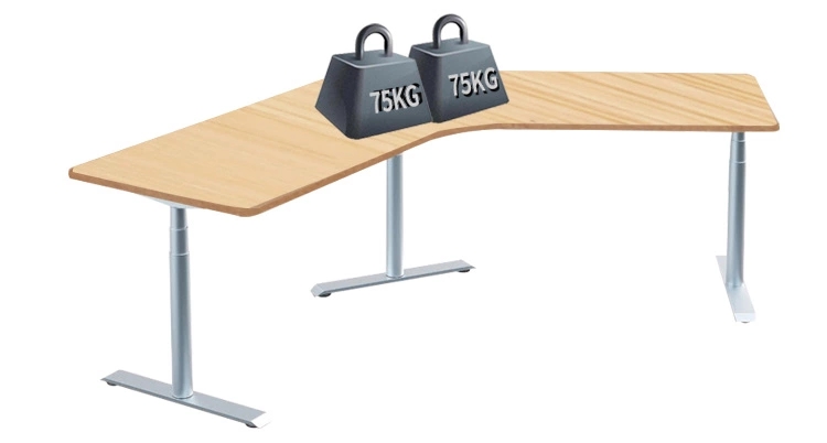 3 Legs L Shaped Sit Stand Electric Height Adjustable Desk Frame