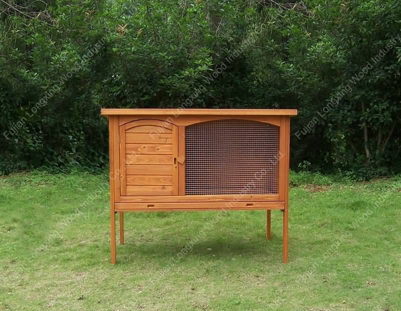 Wooden Rabbit Hutch With Removable Plastic Tray - Fujian 