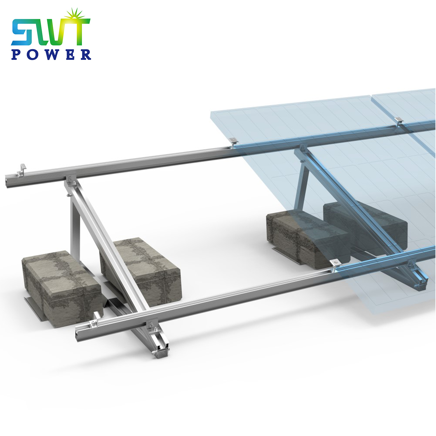 Aluminum Solar Panel Mount Structure Solar Panel Ballast Roof Mount On Flat Roof Xiamen Sweet 