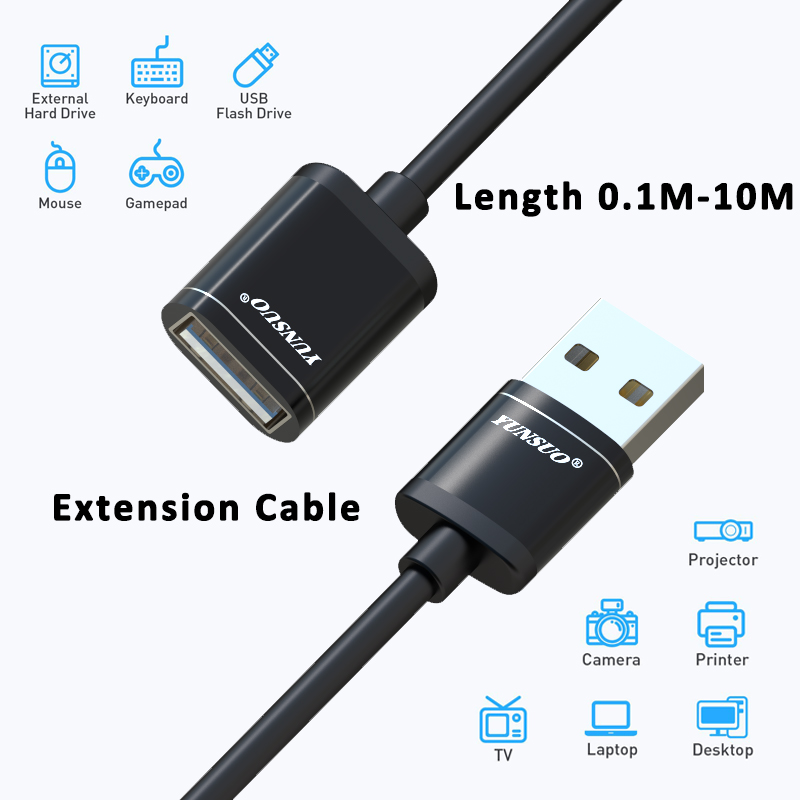 5M 10M Extension Cord USB 2.0 3.0 Male Female Extension For USB Keyboard Mouse Drive YUNSUO Electroncis Technology