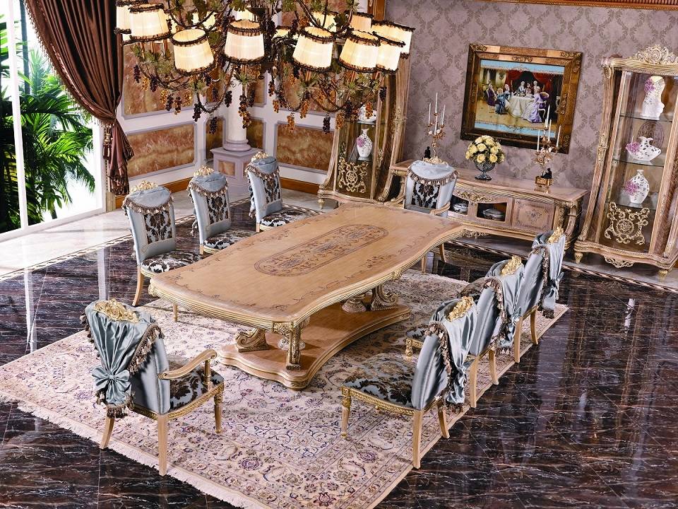 Bisini Luxury Hand Carved Dining Room, Hand Carved Dining Room Table