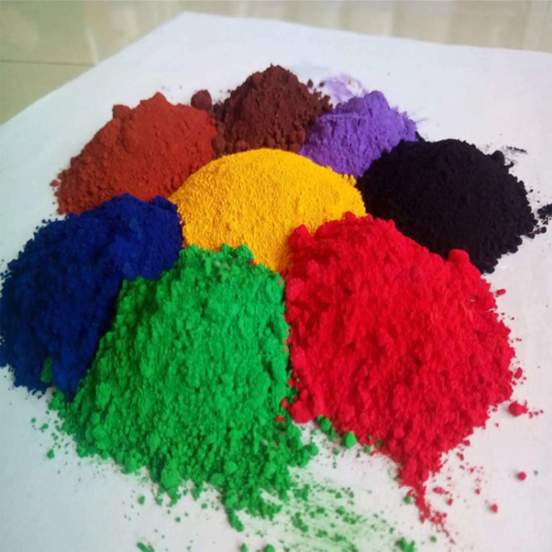 Iron Oxide Pigment Red/Yellow/Black/Brown/blue/green Fe2o3 - Xinle 