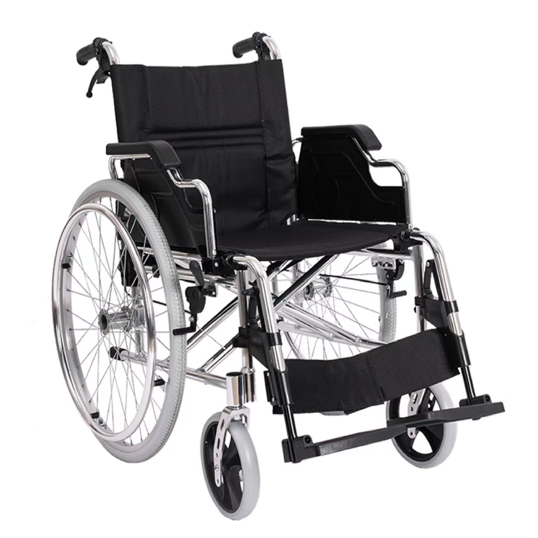 Double Brake Manual Folding Wheelchair, Medical Adult Wheelchairs ...