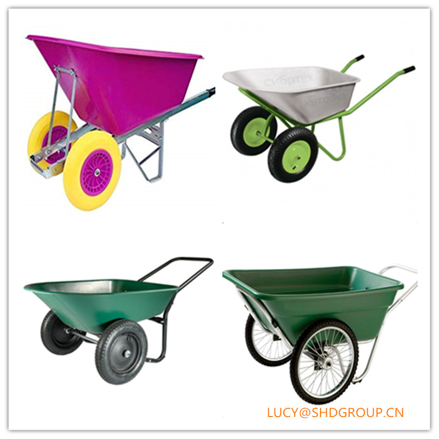 Metal And PVC Durable Garden Farm Building Double Two 2 Wheels