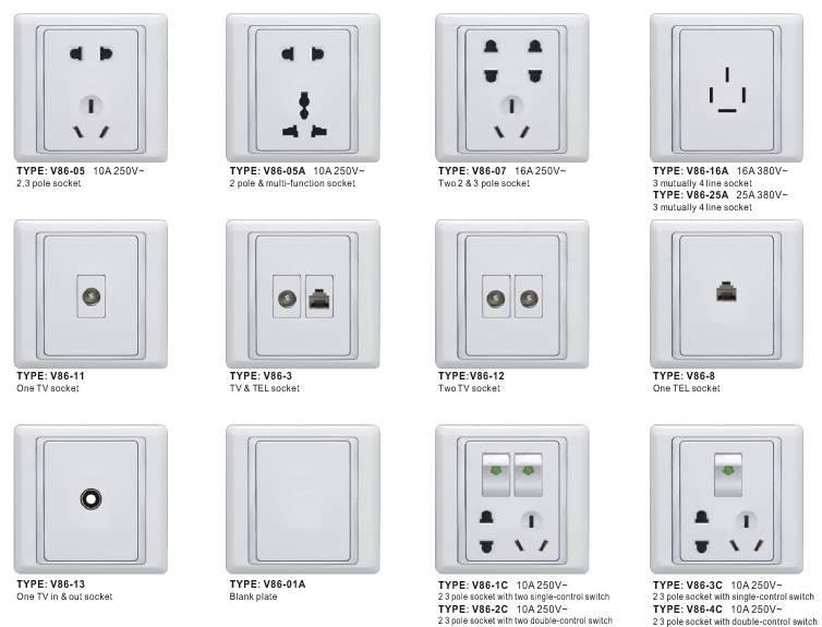 V 86 Series Switch And Socket3 - Zhejiang Jinming Electrical Co., Ltd.