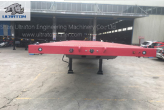 Axles Ft Flatbed Container Transport Semi Truck Trailer Foshan Ultraton Engineering