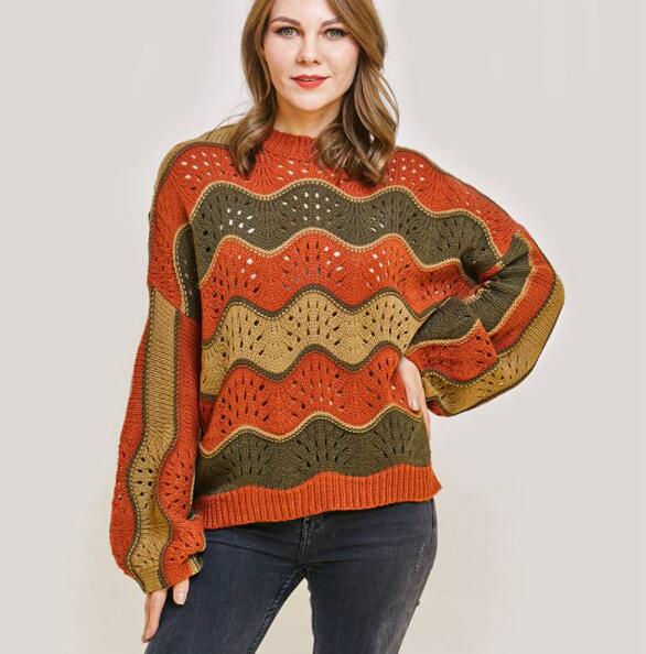 D-6001 Ladies Knitting Sweater [Latest Style Long Sleeve Round Neck ...