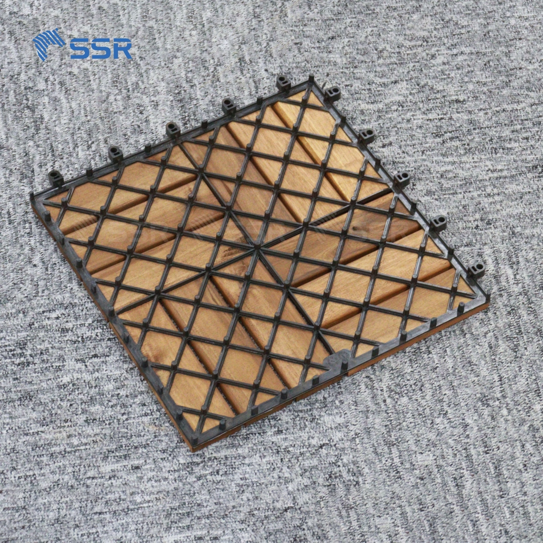 Acacia Wood Interlocking Deck Tiles, FSC Vietnam Origin - SSR Vietnam