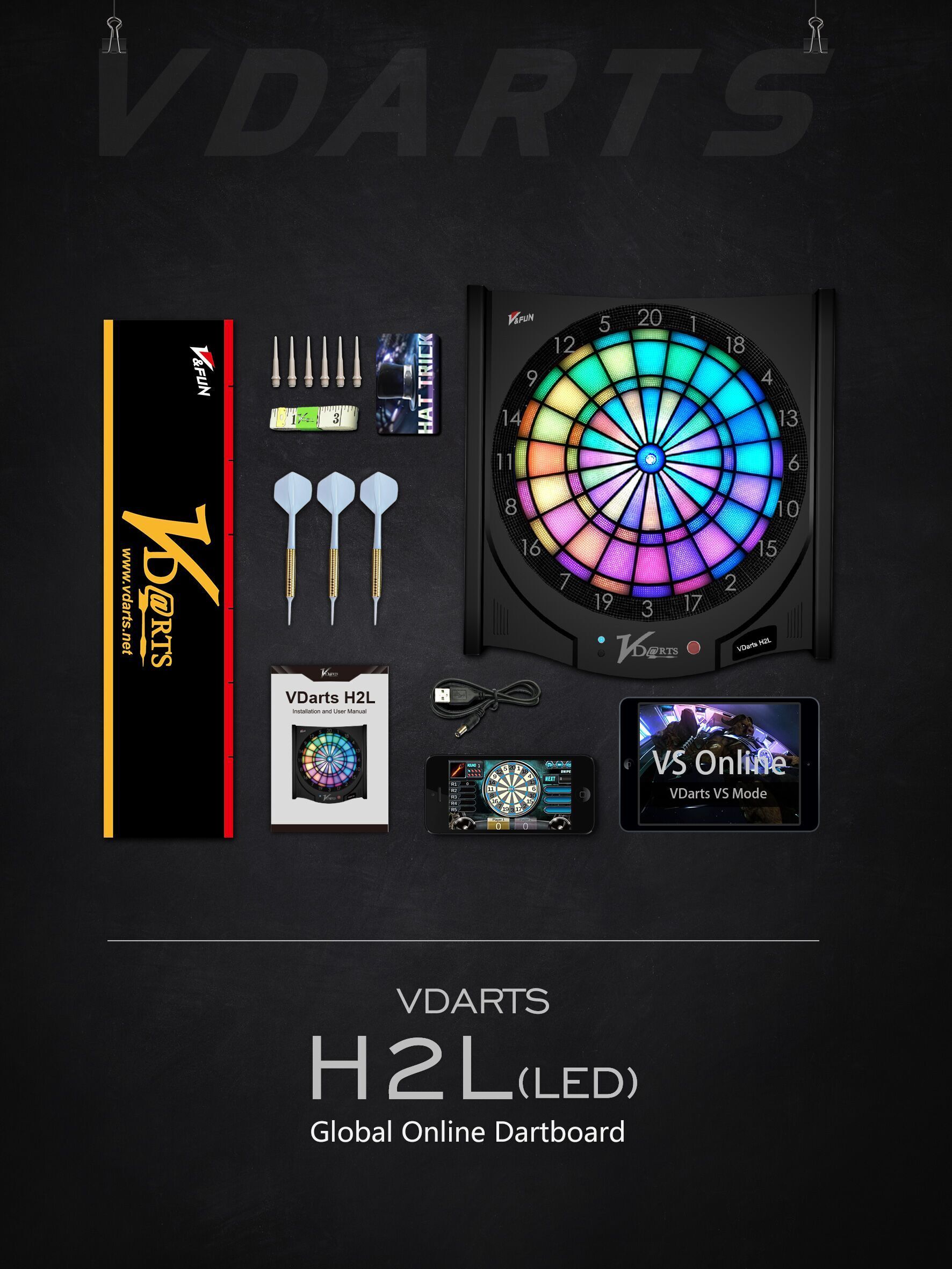 熱い販売 VDARTS GLOBAL ONLINE H4L Vダーツ ダーツボード | www ...