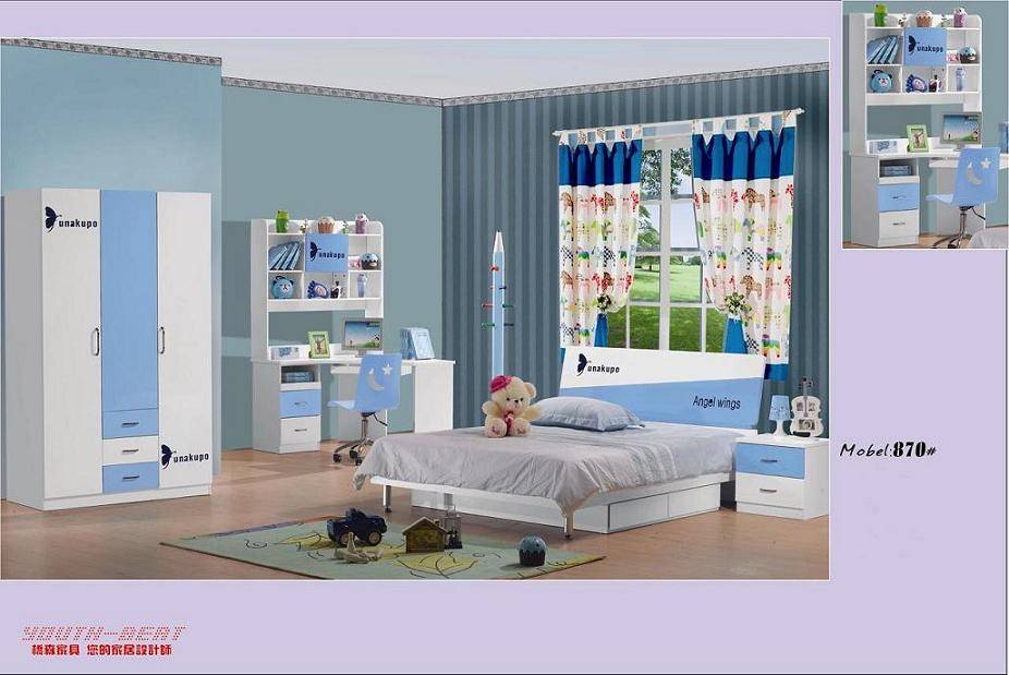 Mdf Boy Youth Kids Bedroom Furniture Set Bridgesen