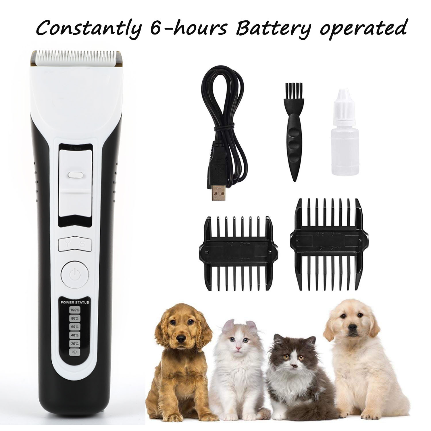 Electric Pet Hair Clippers Long Haired Dog Grooming Clippers 6hours