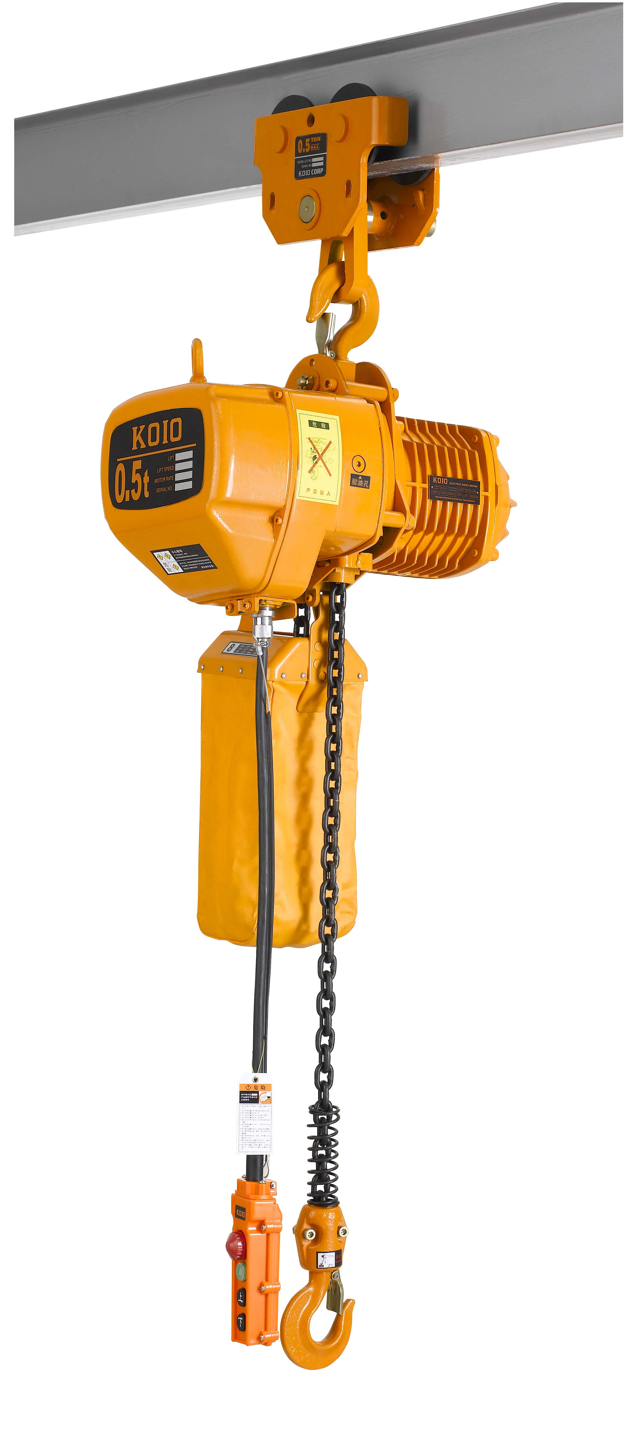 KOIO China Made 500kg Electric Chain Hoist With Manual Trolley ...